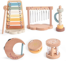 Baby Montessori Musical Instruments,Wooden Percussion Xylophone Musical Toys for