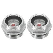 2 x Air Compressor Oil Sight Glass M18*1.5 Aluminum Oil Liquid Level Gauge