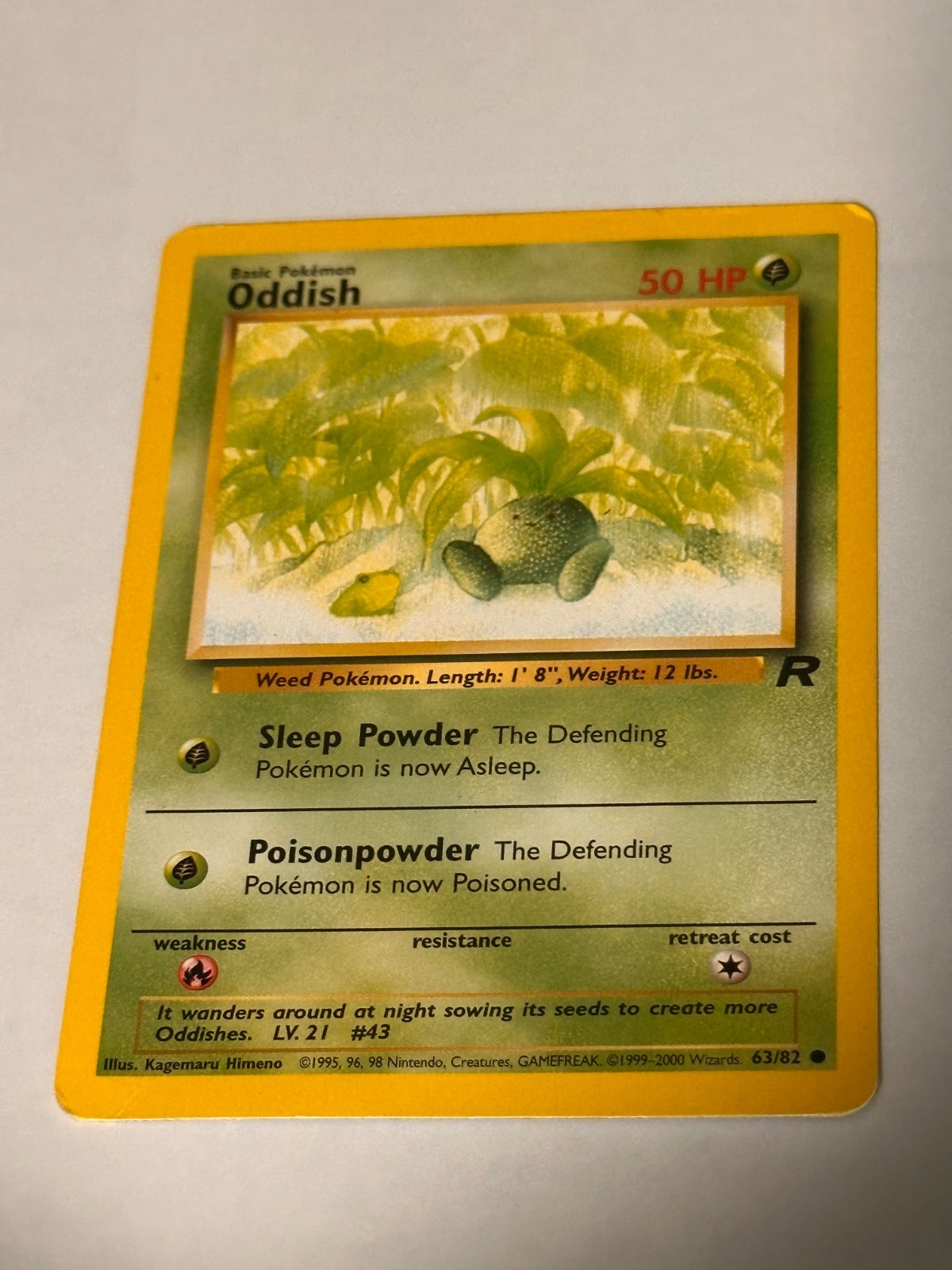 Pokemon TCG Oddish 63/82 Base Set Team Rocket Vintage Card  NM