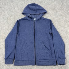 Cat and Jack Full Zip Long Sleeve Fleece Jacket Youth Boy's Size Large Navy Blue