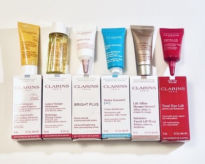 Clarins Mini Skincare Set Cleanser, Toning Lotion, Cream, Serum, Mask, Eye Lift