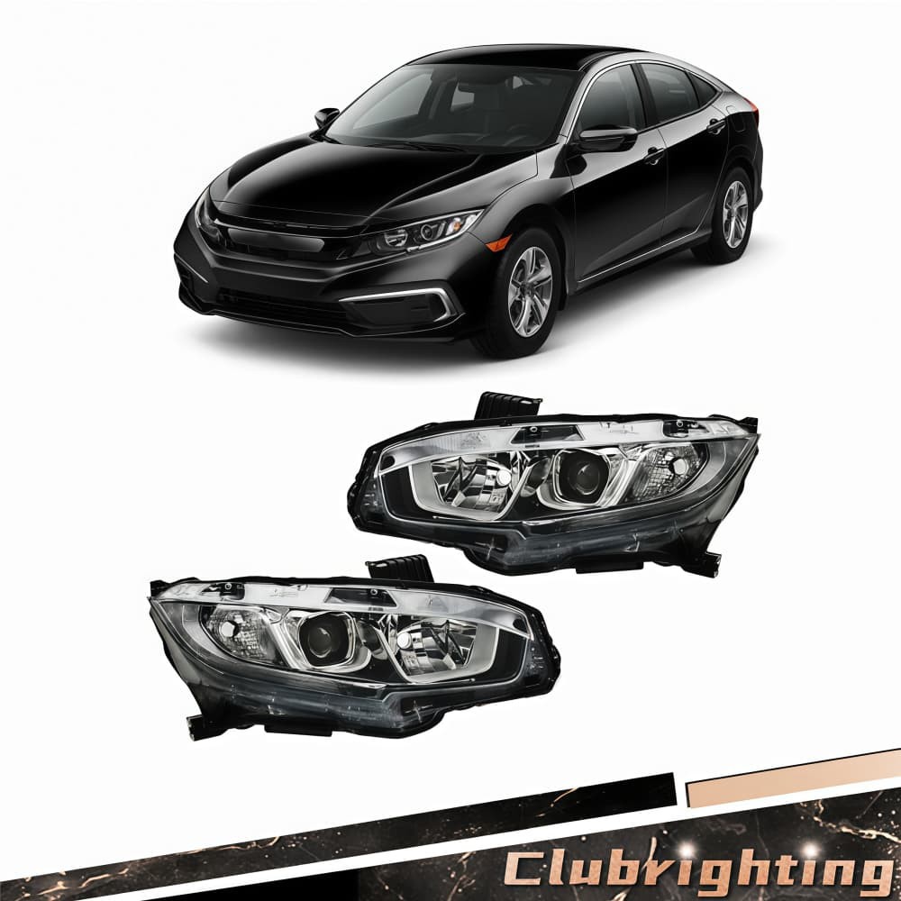 For Honda Civic 2016 2017 2018 2019 2020 Headlight Halogen Clear Right&Left Side