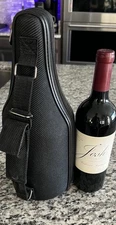 Caddy O Black Tote Wine Bottle Carrier Cooler Chiller Insulated Zipper FREE SHIP