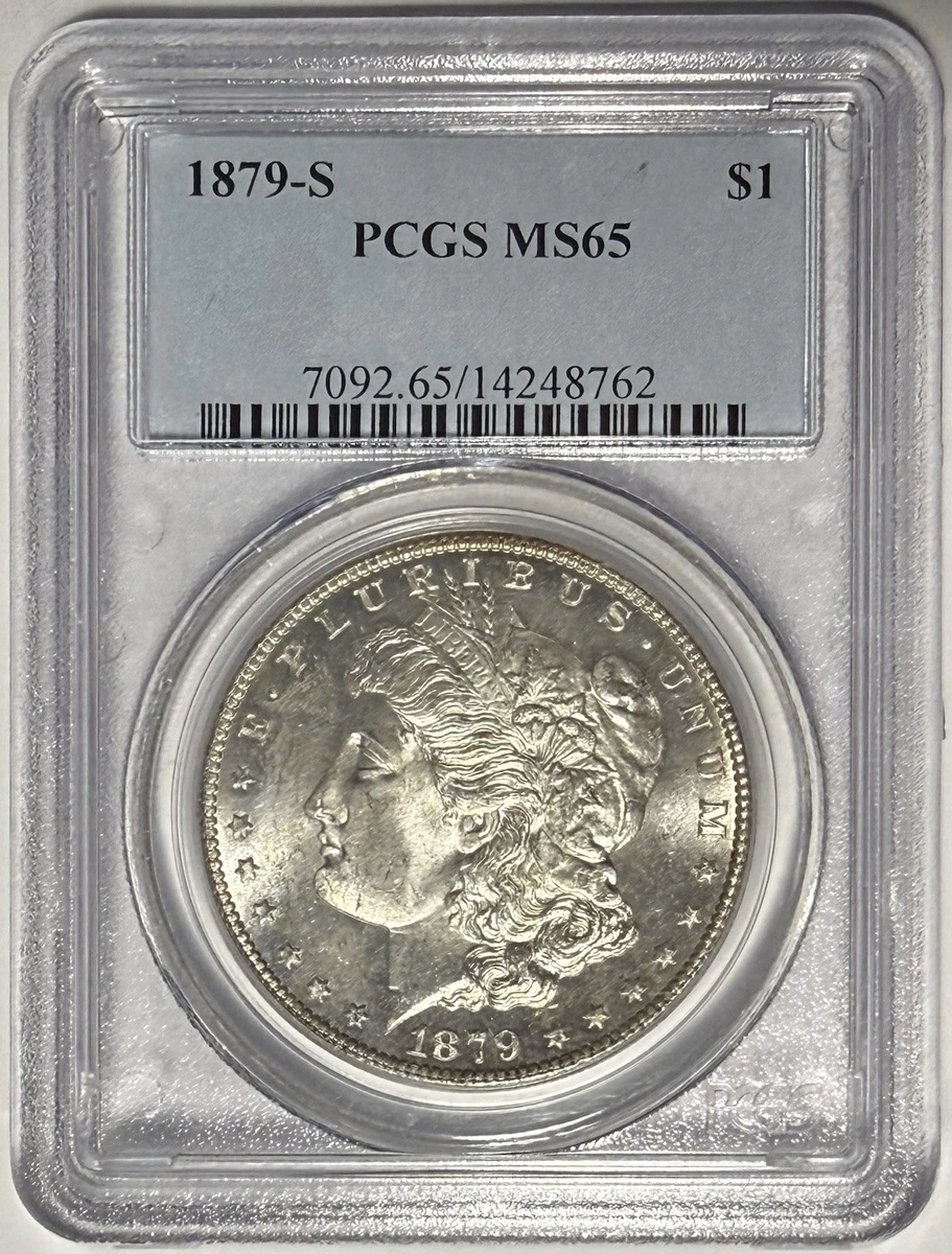 PCGS Certified MS 65 Graded 1879 Year Morgan US Dollars (1878-1921