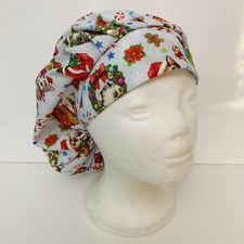 surgical/medical cap, bouffant wt/ cord lock - cats christmas