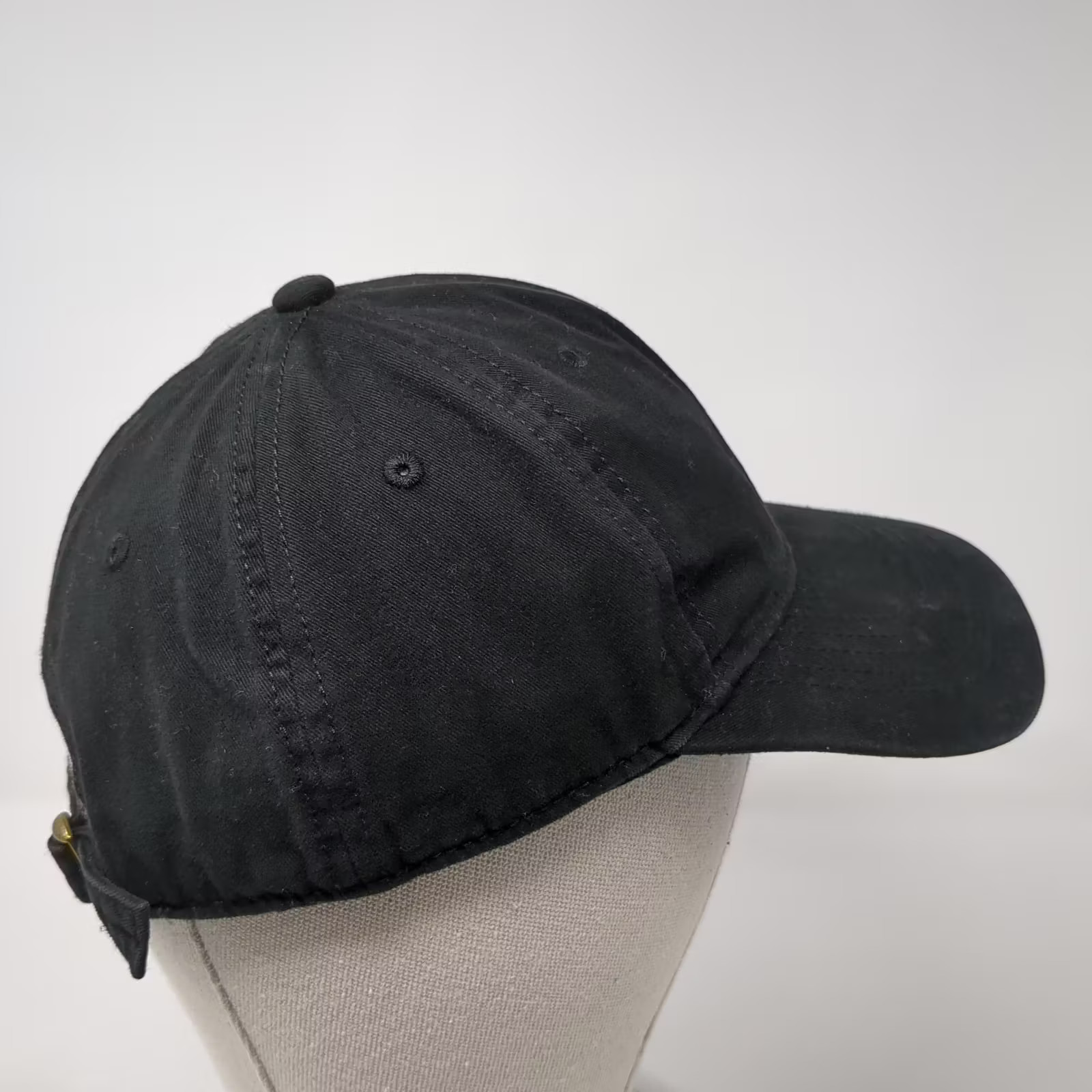 Baseball Cap Black OS Hat Solid Plain Adjustable … - image 5