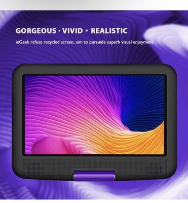 ieGeek 11.5'' Portable DVD Player,Swivel Screen,Region Free,Rechargeable Battery