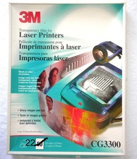 22 sheets 3M Transparency Film BLACK /WH Laser Printers CG3300 8.5x11 Made Italy