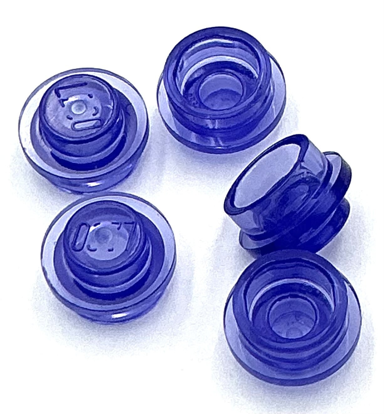 Lego 5 New Trans-Purple Plates Round 1 x 1 Stud Parts