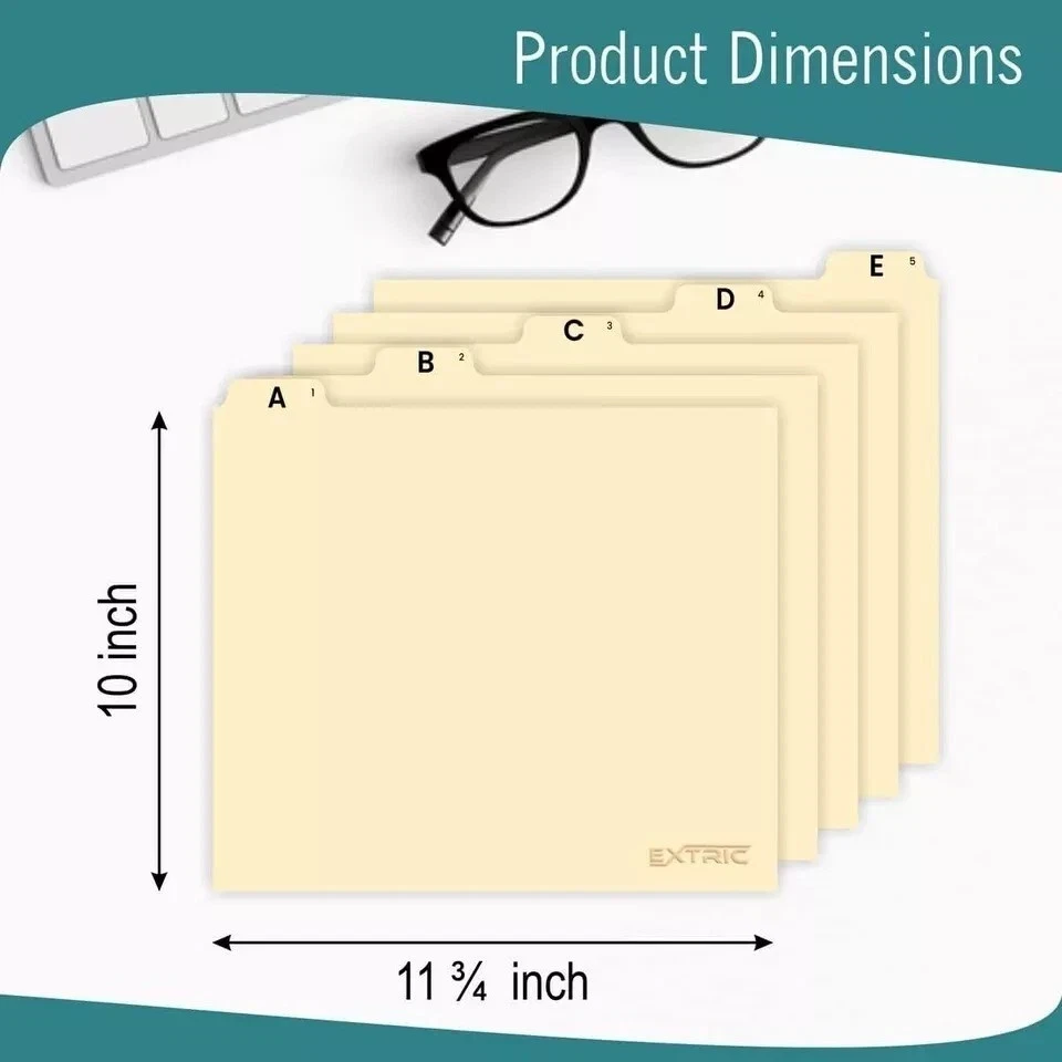 25 Alphabet Dividers Letter Size File Dividers Heavyweight Manila Guides A-Z New - Image 3 of 4