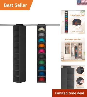 Lifewit 10 Compartments Hat Organizer for Baseball Caps, 1 Pack Hat Rack Hanging