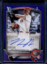 2025 Bowman Draft Mason Neville Chrome Auto Purple Refractor 1st #/250 Reds