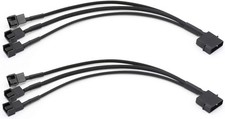 2 Pack Molex to 3 Pin 4 Pin Fan Adapter PC Case Fan Power Splitter Cable
