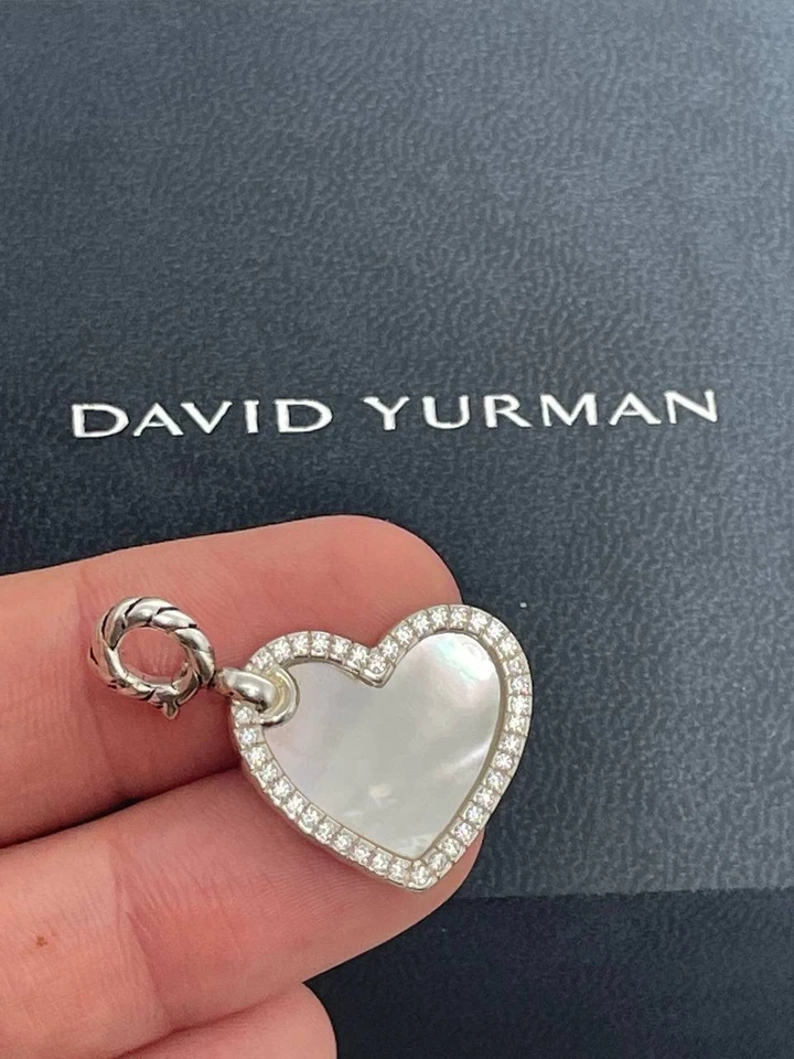 Collar Amuleto Corazón David Yurman 925 con Madreperla y Diamantes En Caja Foto 2 de 4