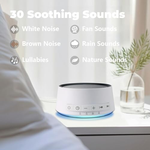 Sound Machine White Noise Machine with 30 Soothing Sounds 12 Colors Night 