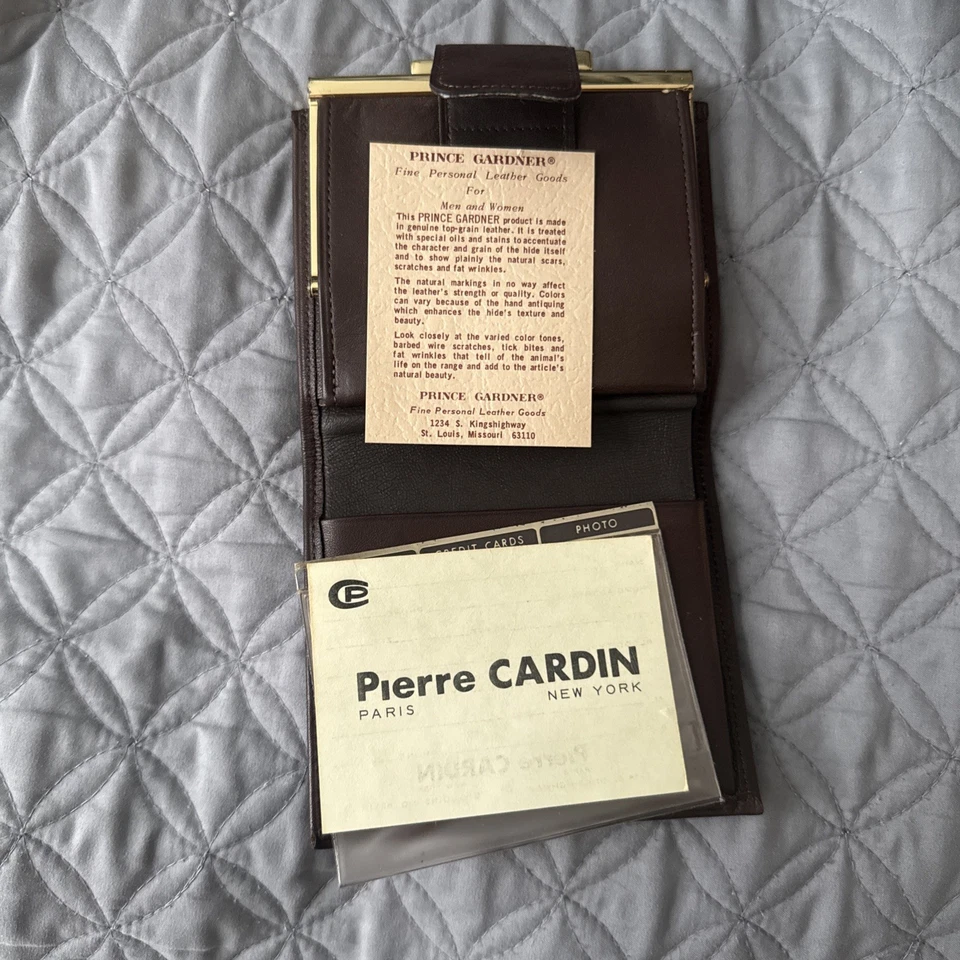 Vintage Pierre Cardin Brown Monogram Ladies Wallet - RARE Never Used - Image 3 of 4