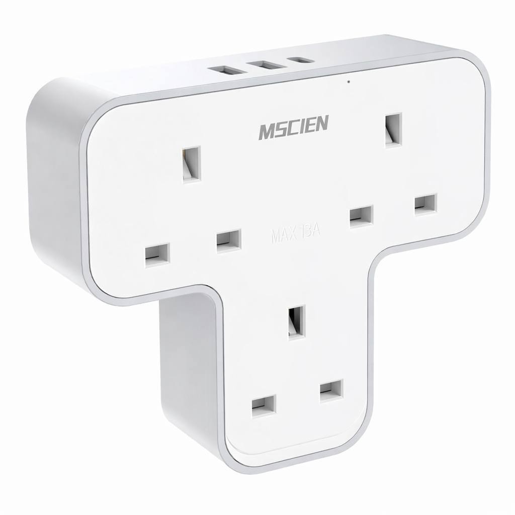 Plug Extension Socket Multi Plug Adaptor Wall Socket Plug Extender UK Mscien