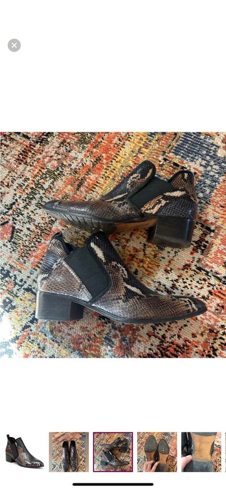 Donald Pliner Women's Darla Snakeskin Leather Chelsea Booties!! Size US 8 - Image 3 of 4