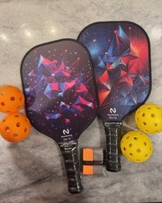 Niupipo Pickleball Paddle Set 2 New Rackets with Balls and Case rip USAPA