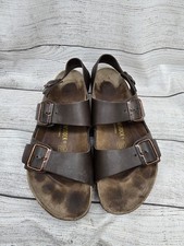 BIRKENSTOCK MILANO OILED BROWN LEATHER SANDALS EU 41 US 10 REG