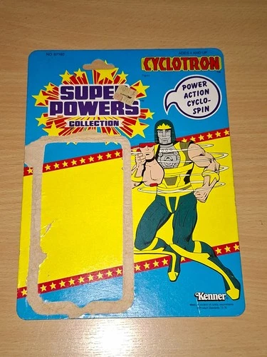 Vintage Kenner Super Powers Series 3 CYCLOTRON full card back backing card