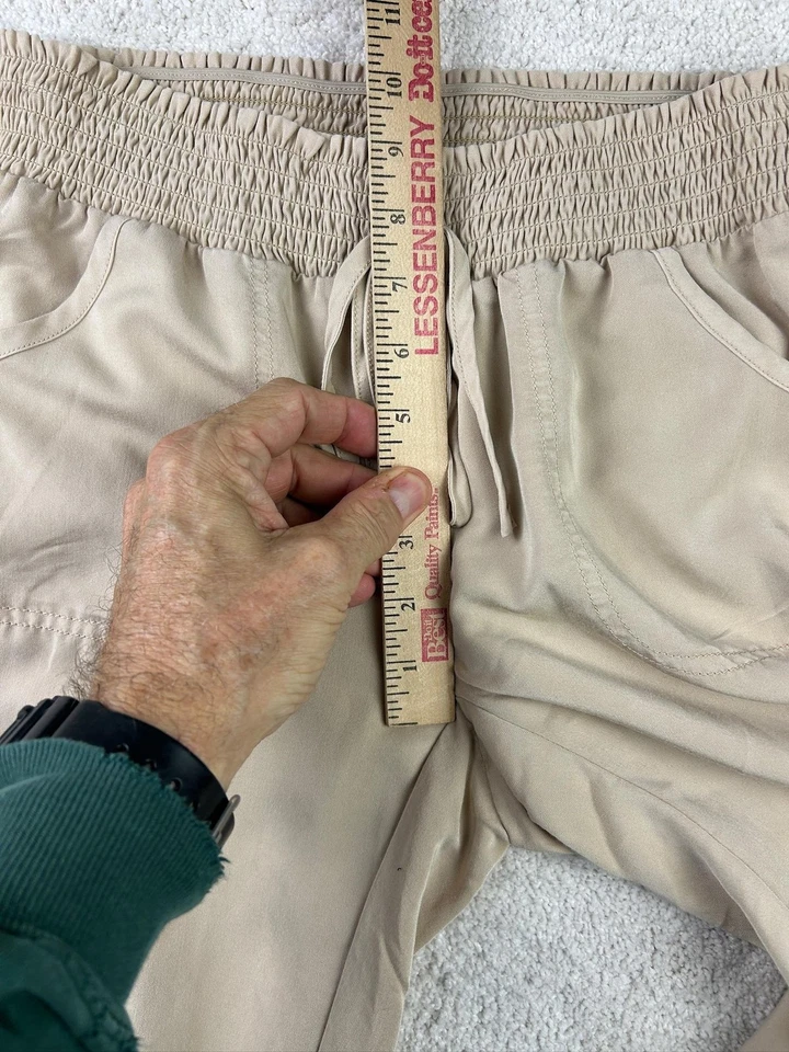 Pantalones Nurture para mujer pierna media ancha cintura elástica cordón bolsillos informales Foto 4 de 4