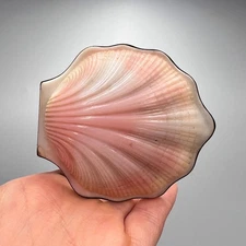 Vintage 875 Gilded Silver Shell Compact Mirror – Soviet Makeup Box Signed 86g