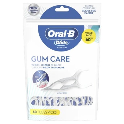 Oral-B Glide Zahnfleischpflege Zahnseide Picks Spannungskontrolle - 60 Ct - USA IMPORT