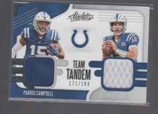 PARRIS CAMPBELL/ LUCK 2019 PANINI ABSOLUTE TEAM TANDEM DUAL JERSEY #TTM-IC /199