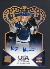 2015 Panini USA Baseball Crown Royale Gold Signature KJ Harrison 03/10
