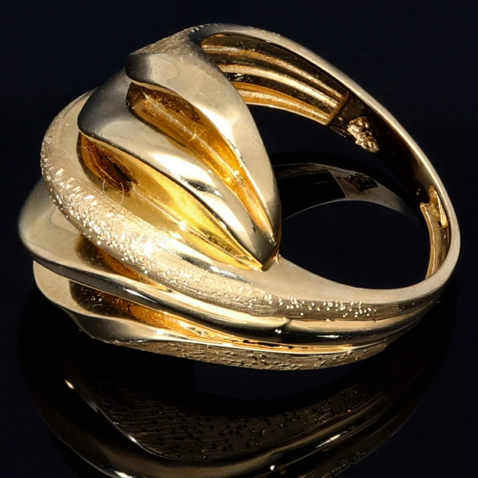 Rustikaler Breiter Ring 585 14K ECHT GOLD 55RG MASSIV Goldring NEU SCHMUCK - Bild 2 von 4