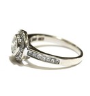 14k white gold 1.12 round diamond halo bezel set engagement ring 4.2g vintage 8 — photo 3