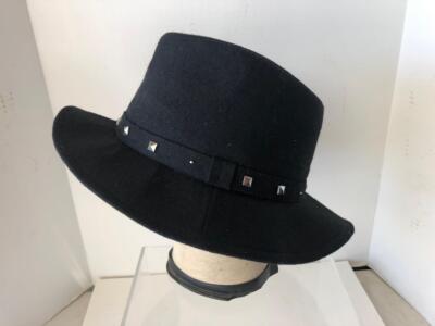 Nicole Marciano Hat Floppy Black Wool Blend With Studded  display picture 2
