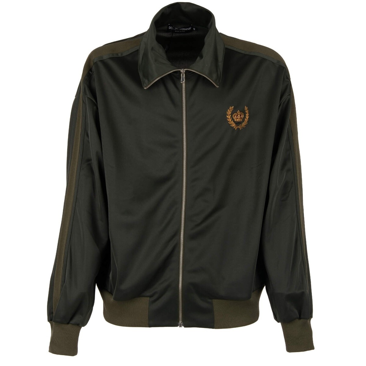【関税&送料込み】Dolce & Gabbana Jacket DOLCE & GABBANA Oversize Track Jacket Crown Embroidery Khaki