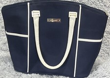 Nine West Luggage Carry On Shopper Tote Bag Navy Blue Nautical Classic Large