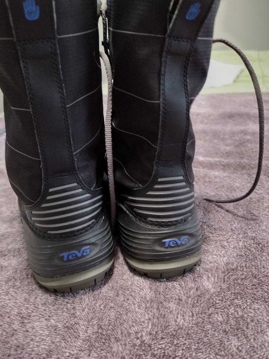 Teva Jordanelle Winter Snow Boots Womens Sz 6 Black Blue Thinsulate View 2
