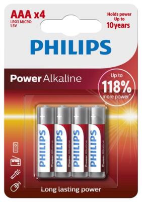 AAA Alkaline Batteries, Pack of 4 - LR03P4BP/10