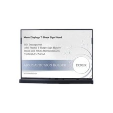 ABS Plastic Sign Holder Menu Displays T Shape Sign Stand Horizontal Black 200...