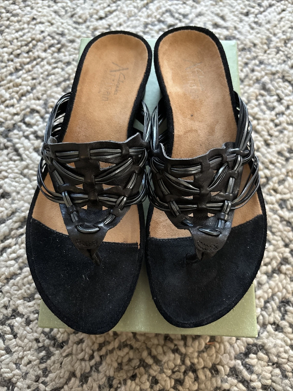 CLARKS Sandali neri Clark's Artisan nuovi in scatola taglia 8M