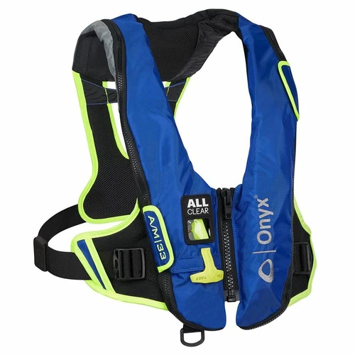 Onyx A/M-33 Impulse All Clear Adult Inflatable Life Jacket Vest, Blue