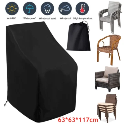 1/2X Waterproof Stacking Chair Cover Outdoor Garden Patio Furniture Chairs Cover