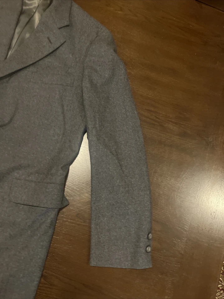 ABRIGO DE TRAJE BLAZER VINTAGE BROOKS BROTHERS PARA HOMBRE 43R LANA “346” LANA GRIS Foto 3 de 4