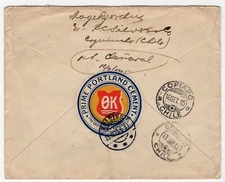 Chile 1915 Coquimbo to Kolding Denmark colorfull Cinderlla PORTLAND CEMENT