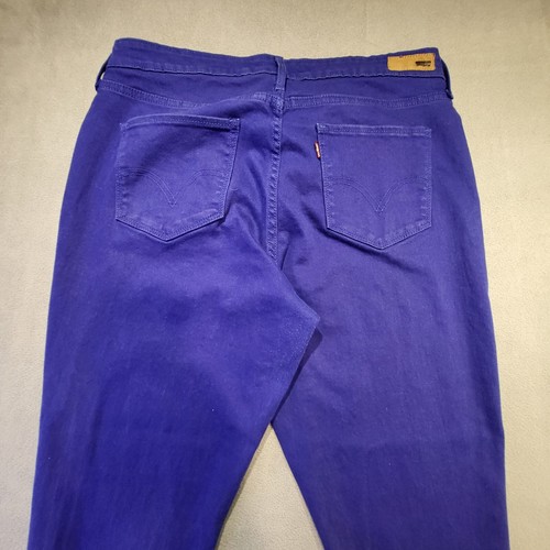 Levis Jeans Girls 18 Skinny Leg Denim Jean Jeggings Royal Blue Stretch - Picture 9 of 11