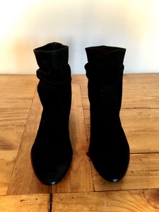 black slouch ankle boots flat