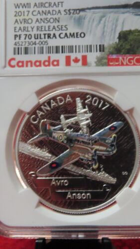 2017 Canada 20 Dollars 1oz 9999 Silver World War II Aircraft Avro Anson NGC PF70 - Picture 5 of 9
