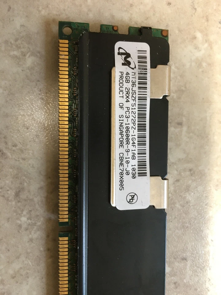 Micron 4GB MT36JSZF51272PZ-1G4F1AB DDR3 PC3-10600R 2Rx4 Memory RAM - Image 2 of 4