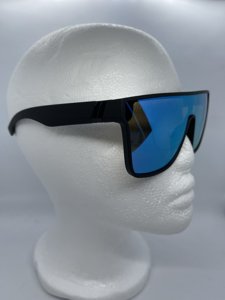 True Religion Black Matte Frame Blue Mirrored Sunglasses 100% UV