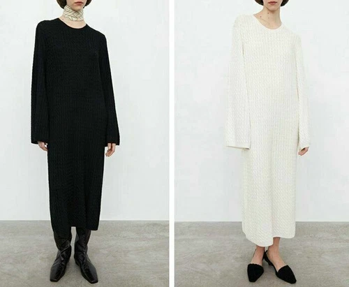 OFF WHITE Toteme Cable Merino Maglia Maglione Vestito Donna