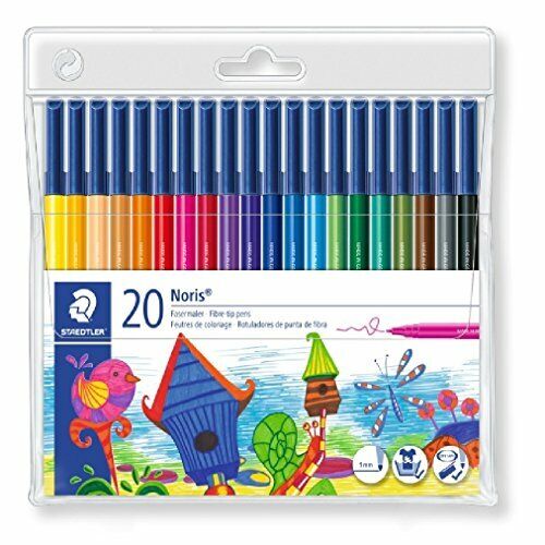 New STAEDTLER 326 WP20 Noris Club Fibre Tip Pens Wallet Of 20 Assorted Colours - Picture 1 of 6
